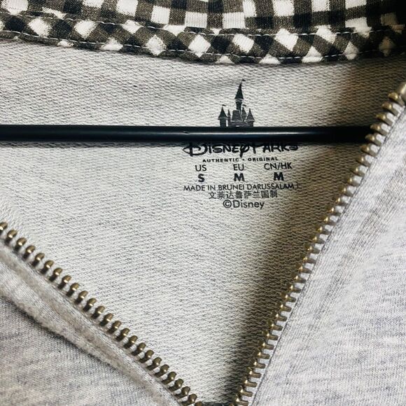 Disney Parks Women's Oversized Minnie Mouse Full Zip Up Hooded Jacket Sz Sm Gray - Picture 4 of 8